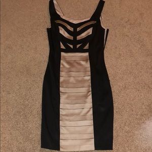 Gorgeous champagne and black party dress